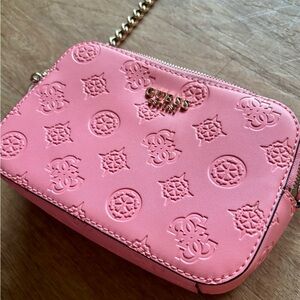 Guess Pink Embossed Crossbody Bag